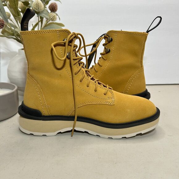 Sorel Hi-Line Lace Waterproof Suede Boots Geo Yellow NL4879-712 Women's 6 NWOB - Picture 7 of 10